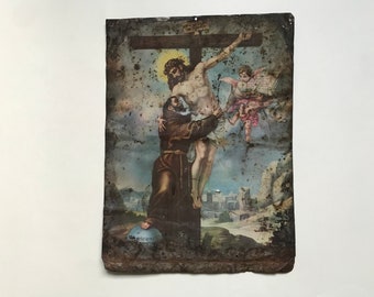Holly Christ, antique image on metal