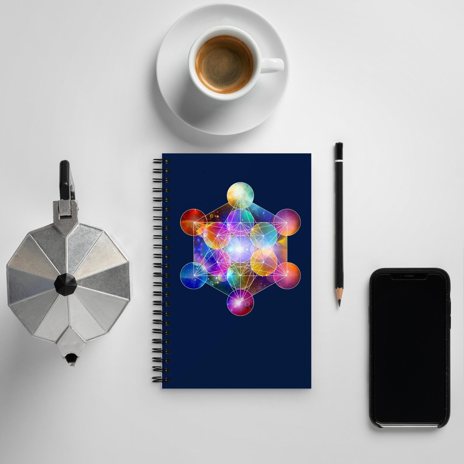 Cube Notebook Metatron's Cube Spiral Notebook, Sacred Geometry Journal Book, Merkaba ...