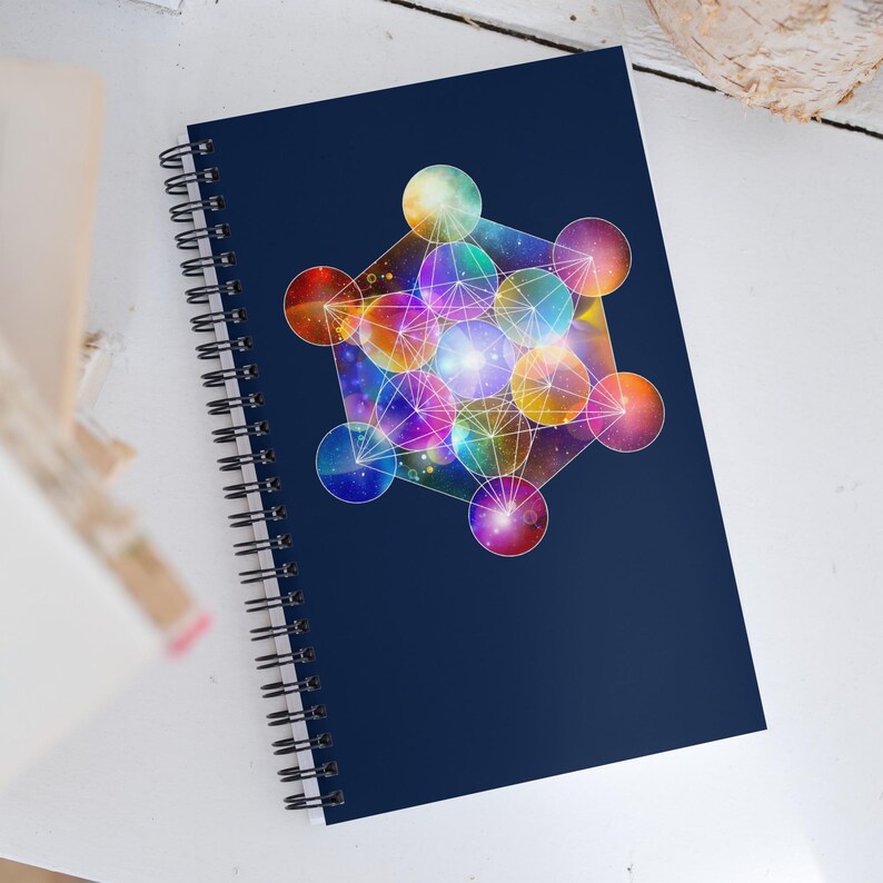 Cube Notebook Metatron's Cube Spiral Notebook, Sacred Geometry Journal Book, Merkaba ...