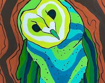 Barn Owl Gouache Painting, Barn Owl Painting, Barn Owl Portrait, Owl Art, Owl Painting, Bird Painting, Bird Art, Owl, Barn Owl