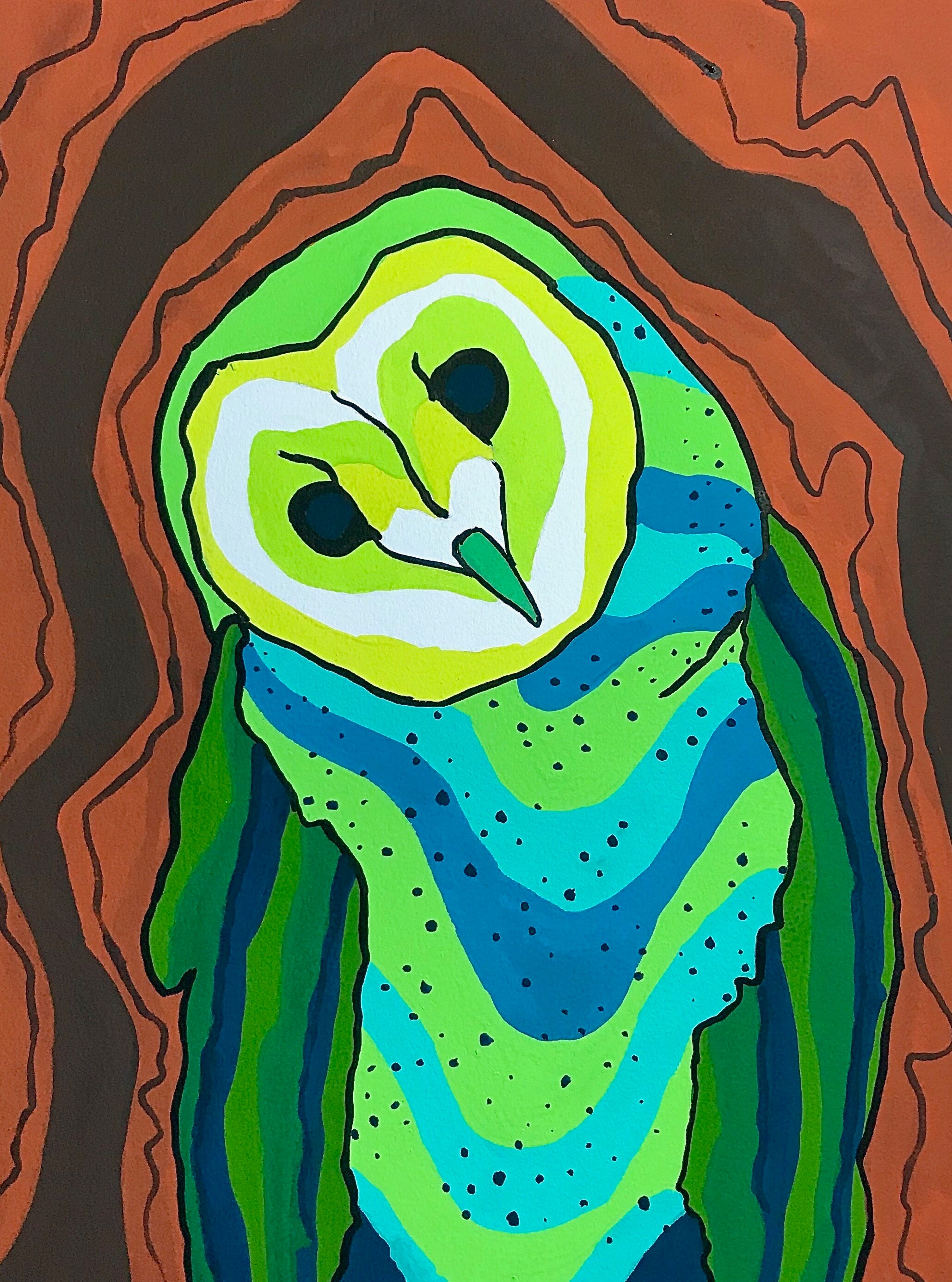 Buy Barn Owl Gouache Painting, Barn Owl Painting, Barn Owl Portrait, Owl Art, Owl Painting, Bird