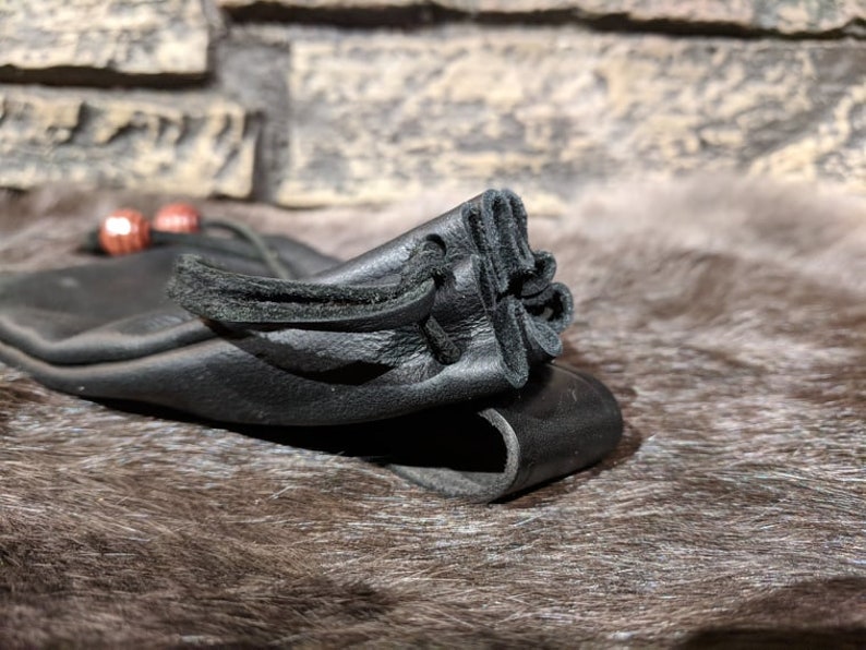 Leather Drawstring Coin Pouch