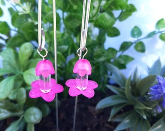 Fairy garden miniature bird feeders. Set of 2 pink fairy accessories.
