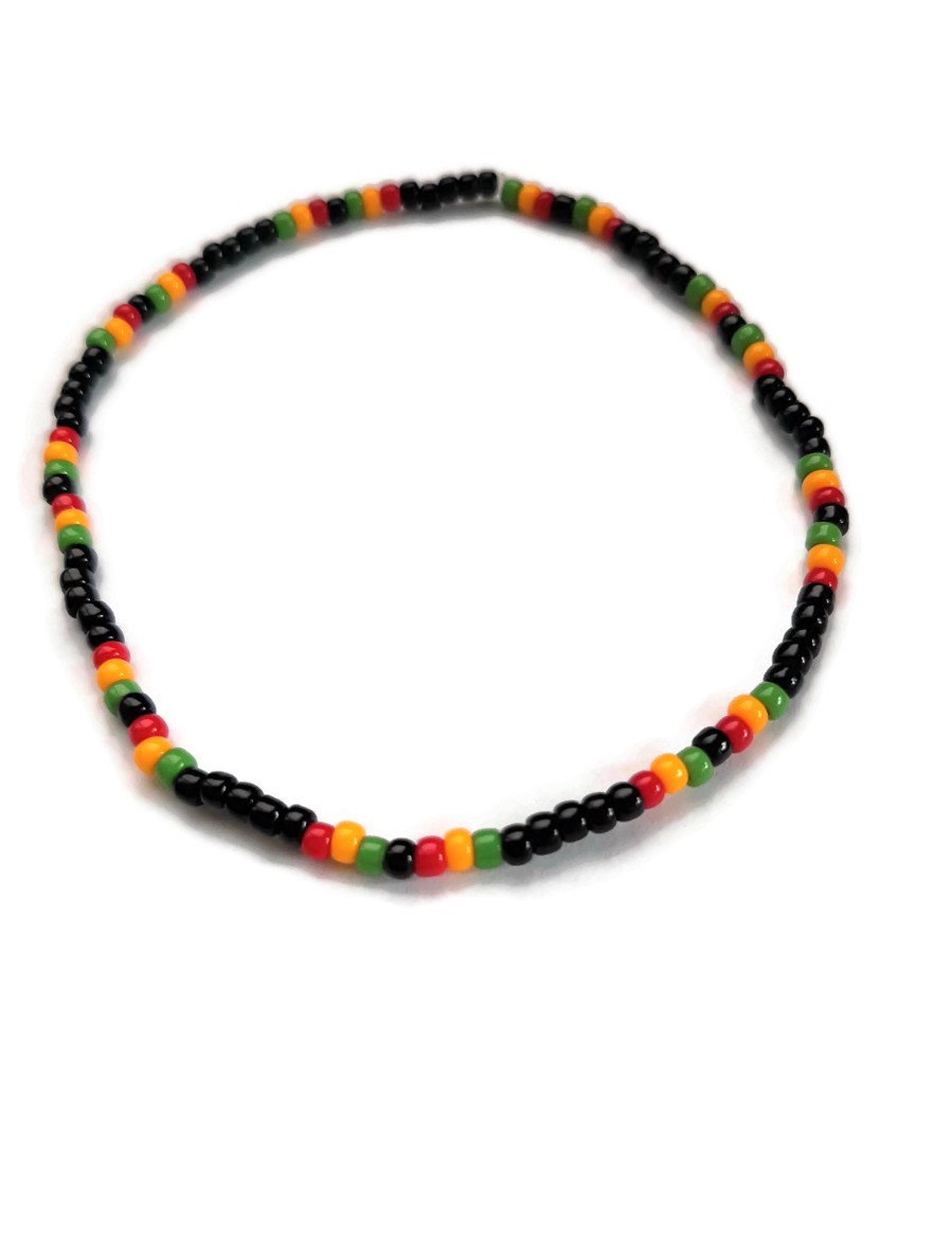 Anklets Rasta Rasta Seed Bead Stretch Anklet, Jamaican Colors - Etsy