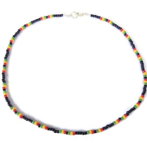 Rasta beaded necklace. Jamaican necklace, reggae necklace.