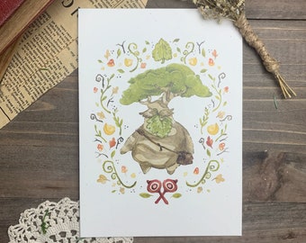 Korok Legend of Zelda aquarel kunstafdruk