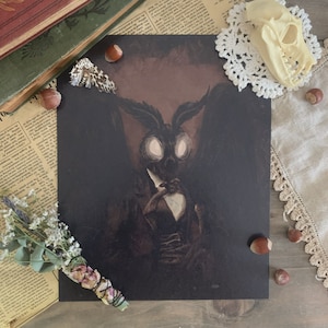 Mothman Lover's Portrait Daguerrotype Print