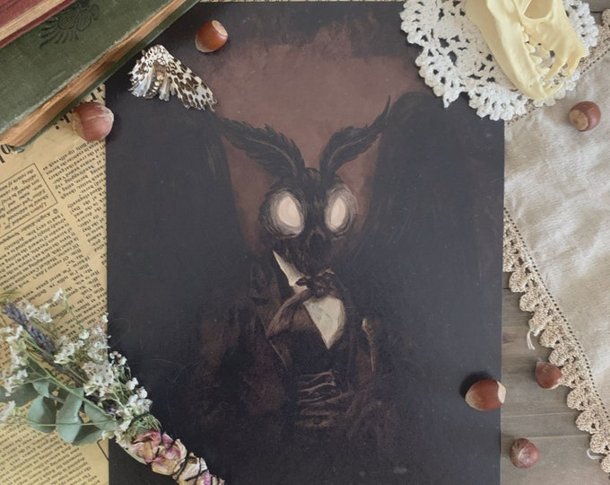 Mothman Lover's Portrait Daguerrotype Print