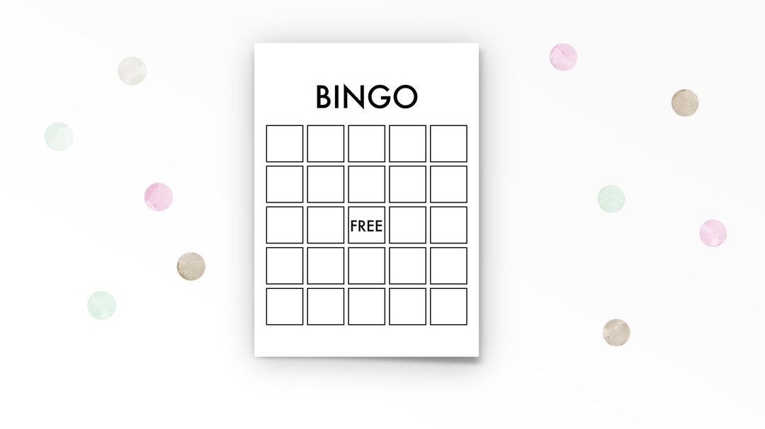 Plain Bingo Cards, Blank Bingo Set, Bingo Games Template Plain, Black