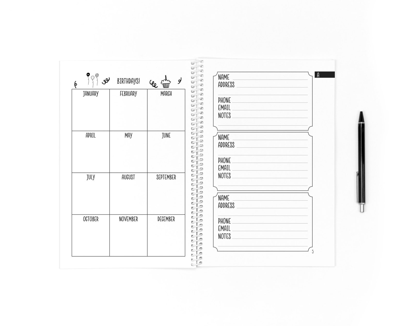 Personalized Address Book Large Print 6x9 Spiral Bound Etsy