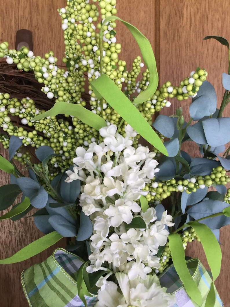 Gift Front Door Wreath Spring Wreath Eucalyptus Wreath Farmhouse Wreath Cottage Wreath