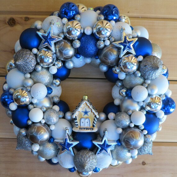 Dallas Cowboys Wreath Football Wreath Sports Ornament Etsy