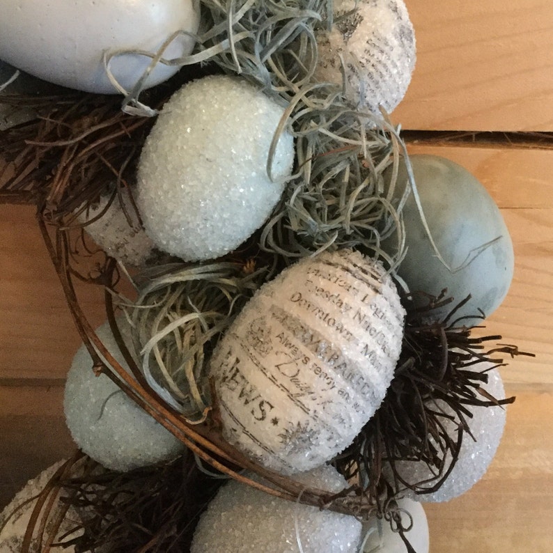 Robins Egg Blue Easter Wreath Rustic Easter Wreath Egg Wreath