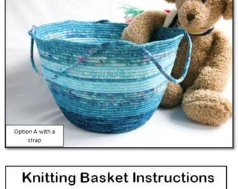 Large Rope Bowl Instructions - Knitting Bowl Pattern - Clothesline Rope Basket - by Batik Baskets - Rope Crafts -  Rope Basket Pattern - PDF