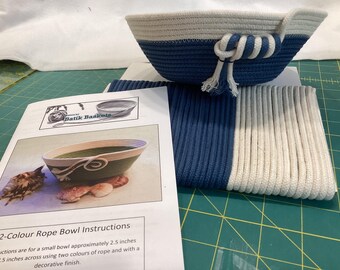 Rope Craft kits - 2 coloured Rope Bowl