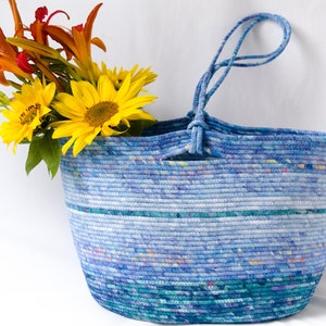 Rope Basket Instructions - FQ friendly - Shopping Basket -  Batik Baskets - Stash buster - Clothesline Rope Basket Pattern- Gifts for sewers