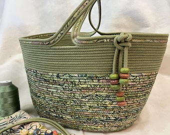 Rope Bag Sewing Instructions - featuring both wrapped and unwrapped sections of rope