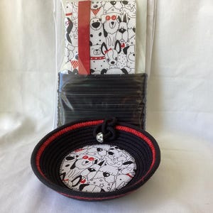 Rope Jewelry Bowl Kit  - fabric inset - Crafting gift - Bazaar items - cord bowl