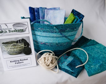 Large Rope Bowl Craft Kit - Knitting Basket Kit - Batik Baskets Rope Bowl Instructions