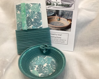Craft kit - Rope Jewelry bowl - fabric inset