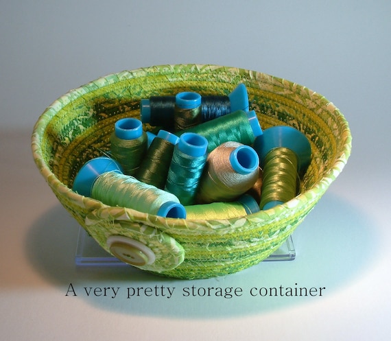 Rope Bowl Instructions PDF Pattern Fabric Wrapped Cord Rope Basket Pattern  Batik Baskets Make Your Own Rope Bowl Gifts 