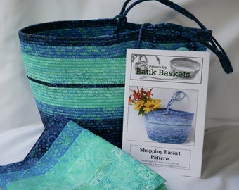 Rope Shopping Basket Kit -  Instructions, rope and fabric included