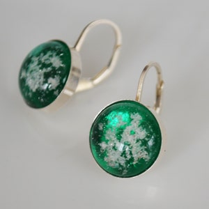 Cremation Ash Earrings-Fused Glass leverback earrings made with your pet&#39;s ashes-Memorial Glass Jewelry-Cremation glass earrings