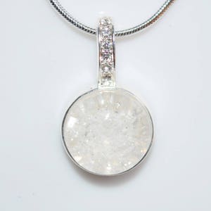 Cremation Jewelry Ash Necklace-the "Emma" Pendant -Pet Ashes Fused in Glass-Cremation Memorial Glass Jewelry