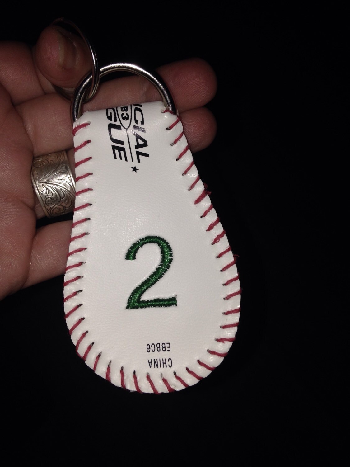Baseball Keychain. Embroidered. Monogrammed With the Etsy