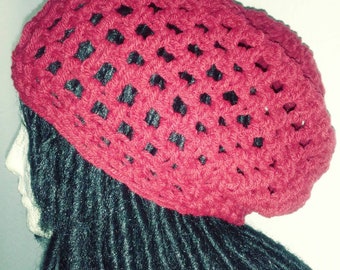 Custom Mesh Slouchy Hat // Crochet Tams // Boho Hats // OOAK Unisex Rasta Tams