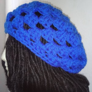 Custom Crocheted Chunky Granny Square Beret // Crochet Tams // OOAK Women&#39;s Slouchy Hats // Made To Order