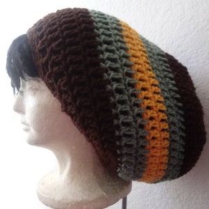 Classic 1970s Soul Vibes Rastafarian Tam // Crochet Tams // OOAK Unisex Slouchy Hats // Rasta Dreadlock Hats // SoulfulStitchery