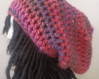 The "Bonita Applebum" Rasta Tam // Crochet Tams // OOAK Women's Slouchy Rasta Hats