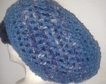 Starry Midnight Slouchy Hat // Crochet Tams // OOAK Women's Hats