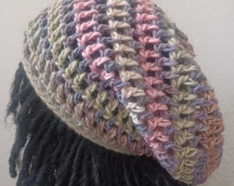 Women's Floral Bouquet Rasta Tam // Crochet Tams // OOAK Slouchy Hats