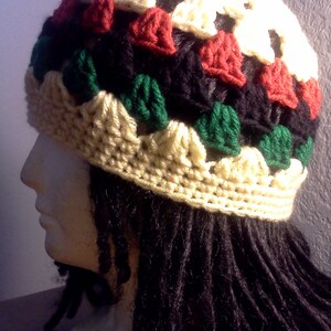 Custom African RBG Skully // Crochet Tams // OOAK Unisex Beanie Hats