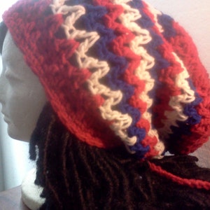 Belizean Pride Kordelzug-Tam / Häkel-Tams / Slouchy Dread Tam-Mützen / Unisex-Mützen / Weihnachtsgeschenke / Kwanzaa-Geschenke