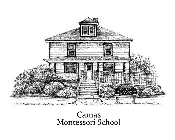 Pen and Ink House Portrait/ Black and White House Drawing/ - Etsy