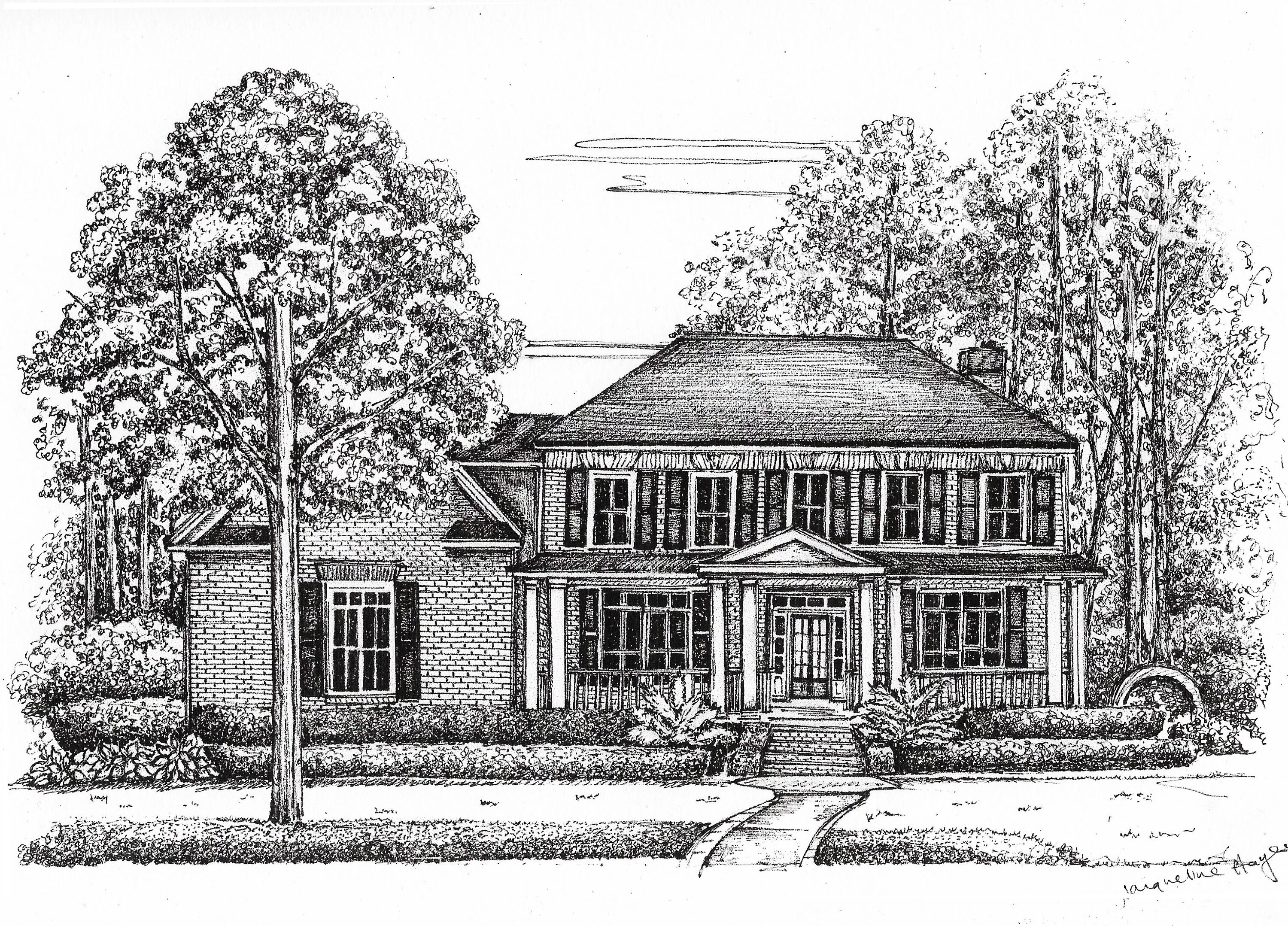 Pen and Ink House Portrait/ Wedding Venue Drawing / Custom House Sketch ...