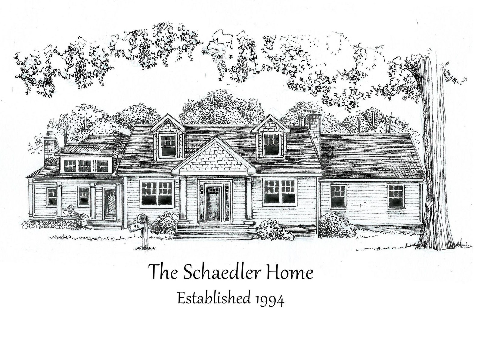 Custom House Portrait / Pen and Ink House Drawing / House Sketch / Ink House Portrait / Ink