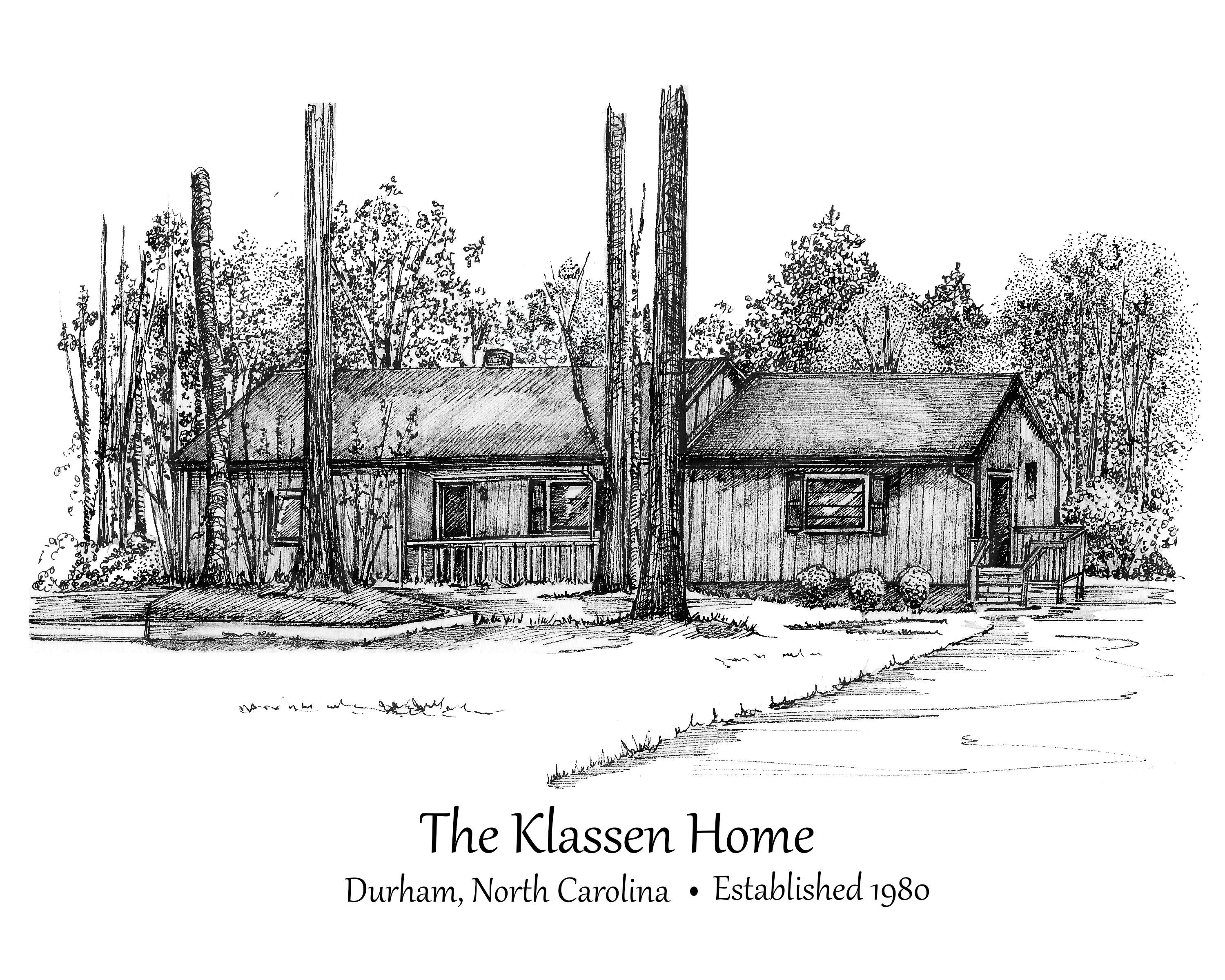 Pen and Ink House Portrait/ Black and White House Drawing/ Custom House ...