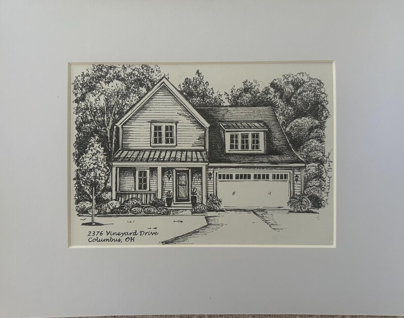 Custom House Portrait/ House Drawing/ Pen and Ink House Illustration ...