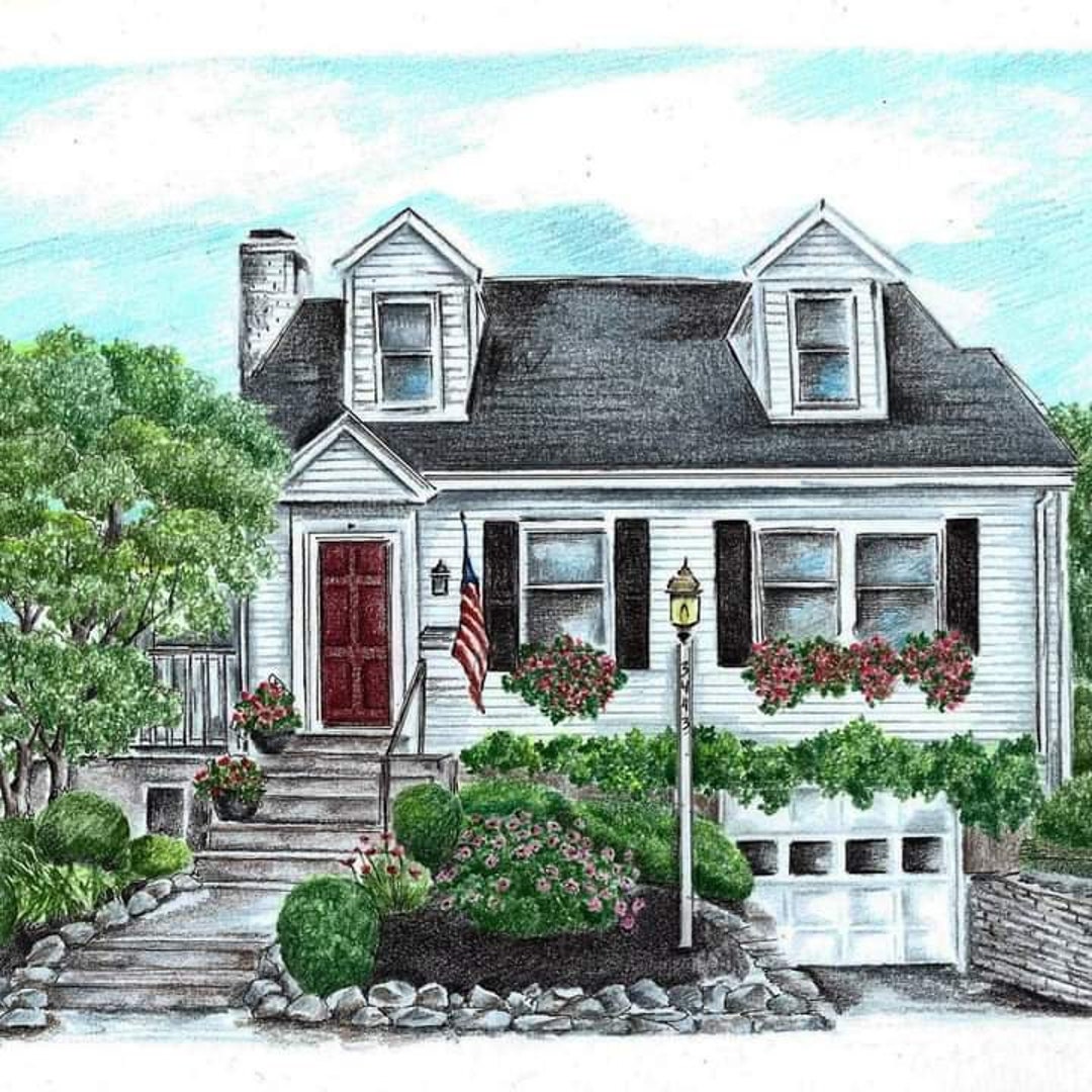 Custom House Drawing/ House Portrait/ Pen and Ink Drawings/ Hand Drawn ...