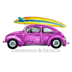 Classic Car Print/ car Drawing/ Car Print/ Car Art/ Nursery Car Decor