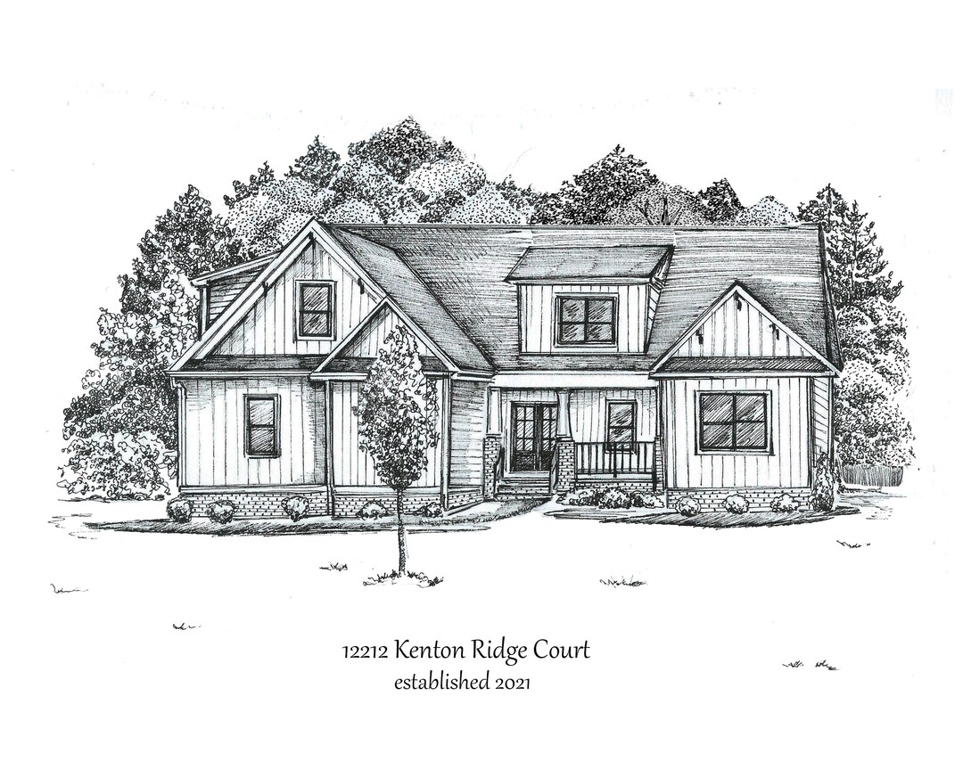Custom House Portrait/ Pen and Ink House Drawing/ Architectural ...