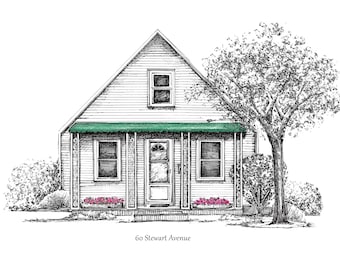 Pen and Ink House Portrait/architectural Illustration - Etsy