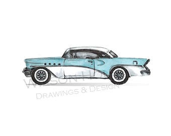 Custom Car Drawing/ Custom Car Sketch/ Car Illustration/ Custom Car Portrait
