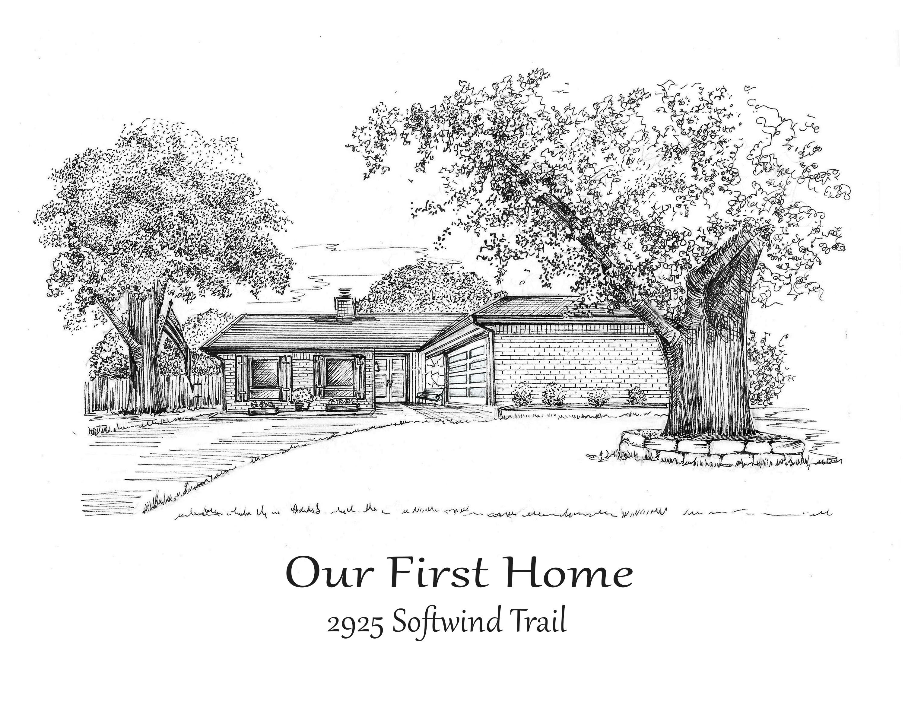 Custom house drawing House sketch from photo Home drawing in pen and ...