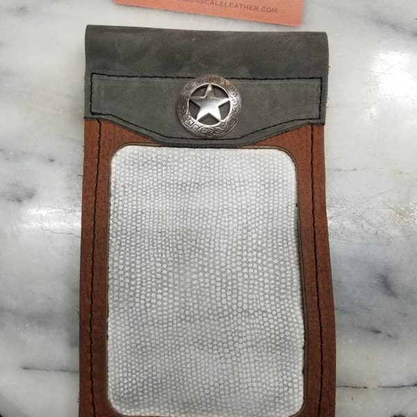 Leather Badge Holder Rodeo Etsy