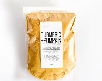 TURMERIC + PUMPKIN / organic golden milk blend w/ pastured collagen peptides, ashwagandha, shatavari, & raw BC pumpkin powder